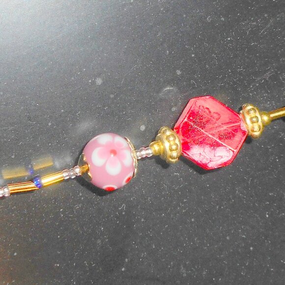 HandCrafted Long Necklace over 25"  ...… pinks - Picture 2 of 7